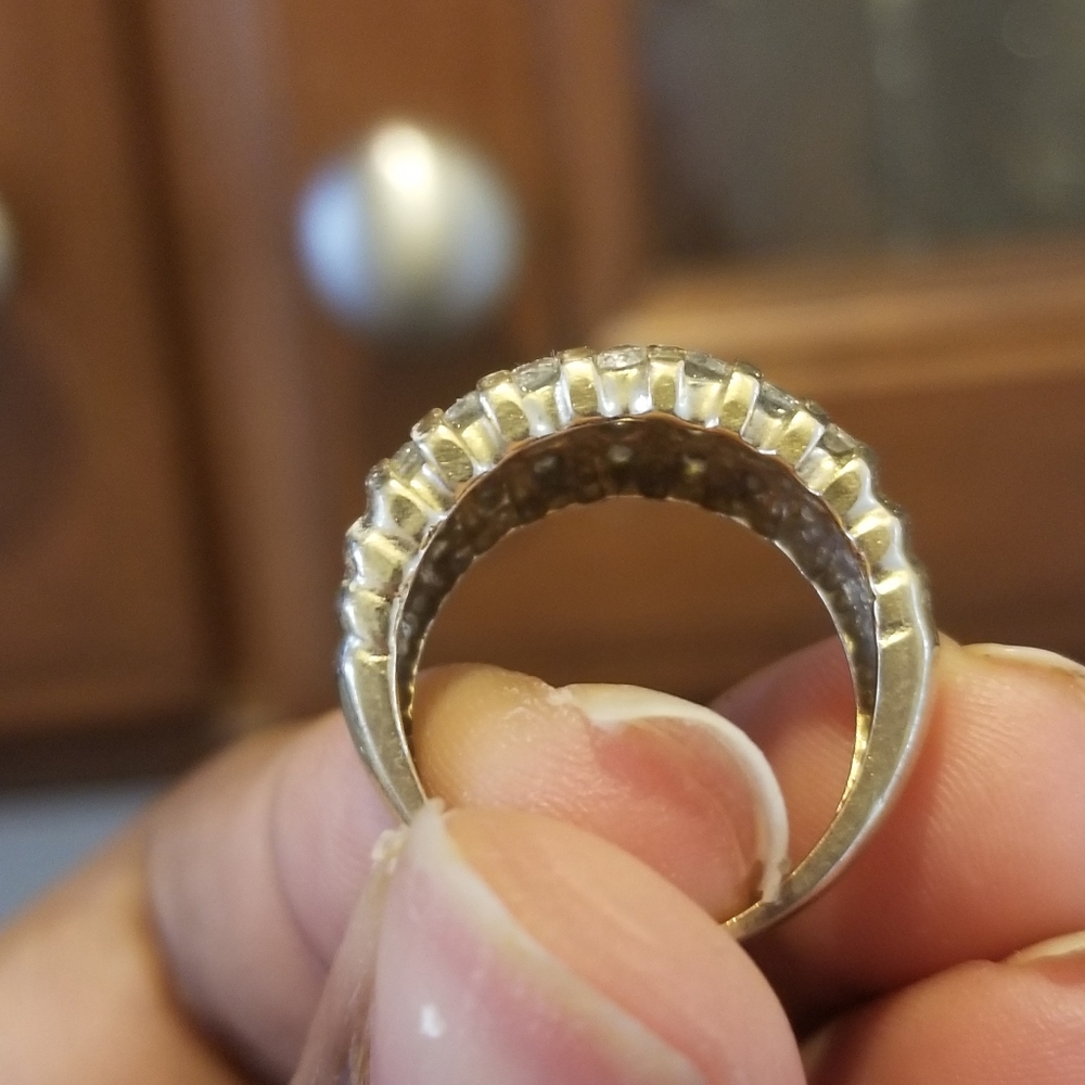 Vintage 10K Natural Channel Set Diamond Dome Ring - Picture 4 of 6